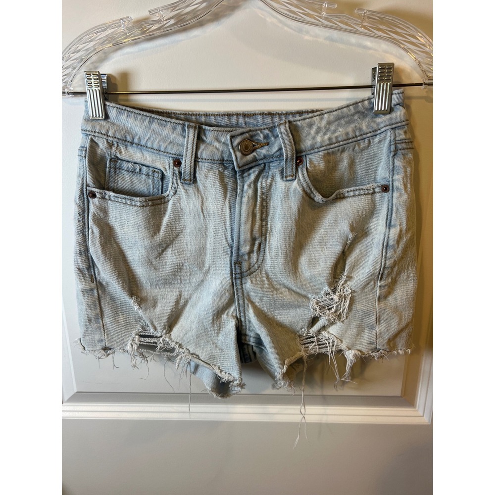 Old Navy Womens Jean Shorts OG Straight Distressed Light Wash Size 2